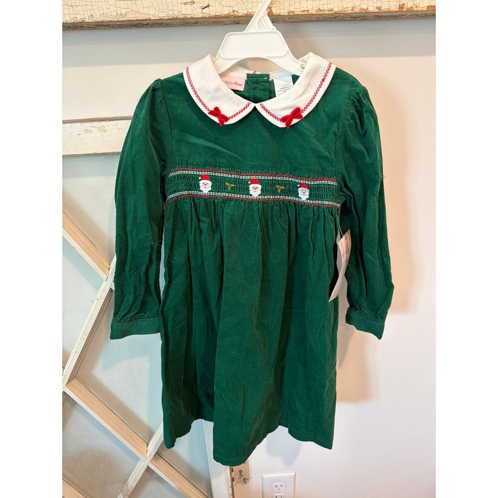 NWT Sweet Heart Rose girls size 6 smocked Christmas dress with Santa